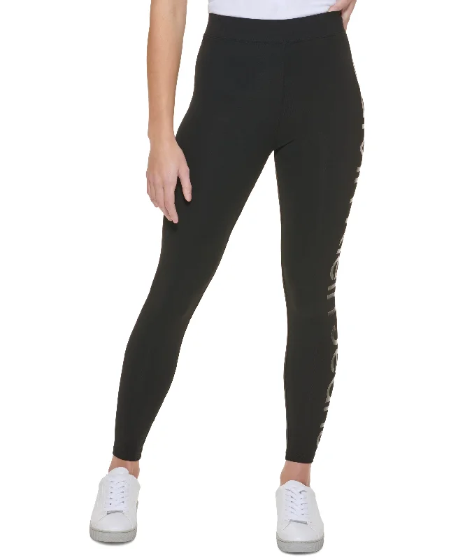 Bold Logo High-Waist Leggings Chic Workout Leggings