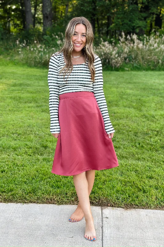 Brick Midi Skirt corduroy skirt comfortable