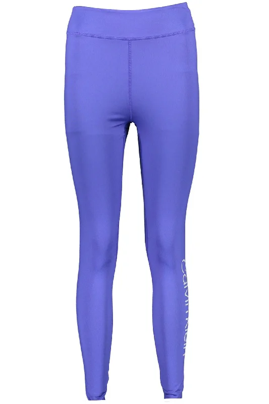 Calvin Klein Blue Polyester Women Legging Comfortable Bootcut Workout Leggings