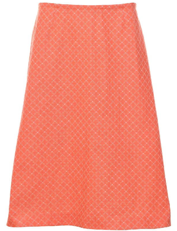 Checked Pattern Midi Skirt - L lace skirt romantic