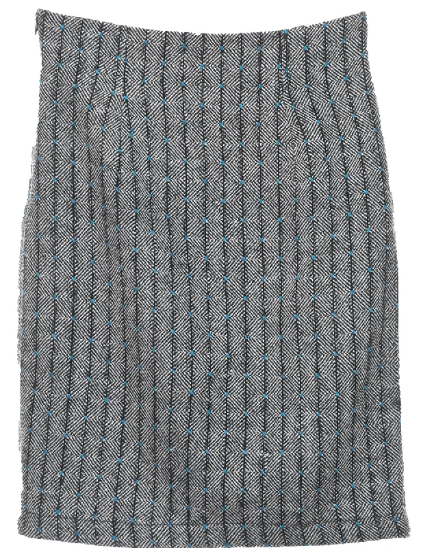 Dark Grey Classic Skirt - XS denim skirt fashionable