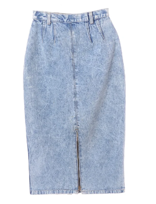 Denim Midi Skirt zip skirt side