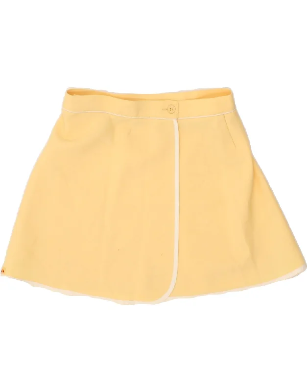 ELLESSE Womens Tennis Skirt UK 10 Small W26  Yellow Polyester lace skirt elegant