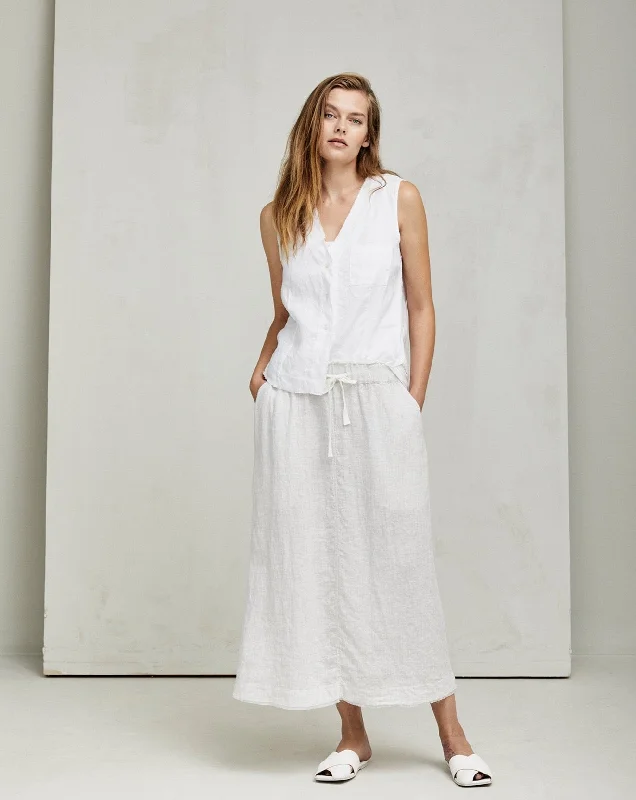 Linen Skirt ribbed skirt waist