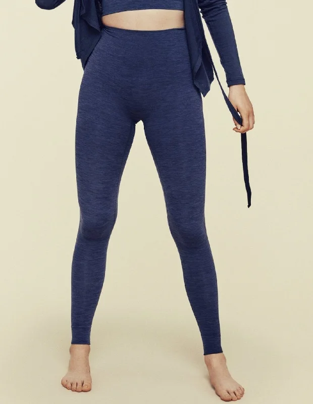 Moonchild Seamless Legging - Aura Blue Fashionable Embroidered Detail Leggings