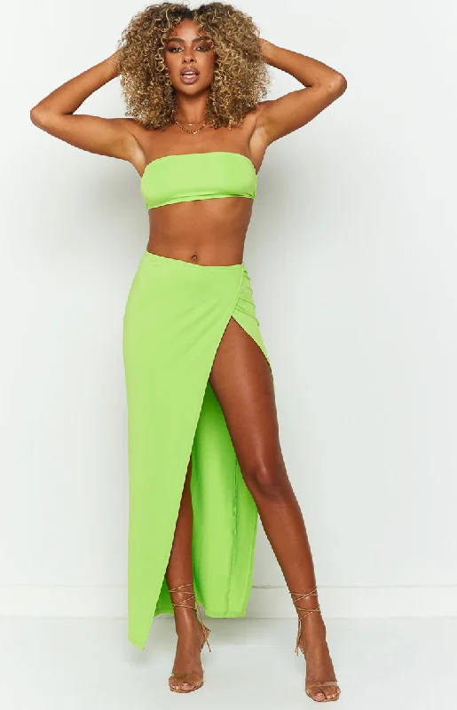 Murphy Lime Midi Skirt maxi skirt elegant