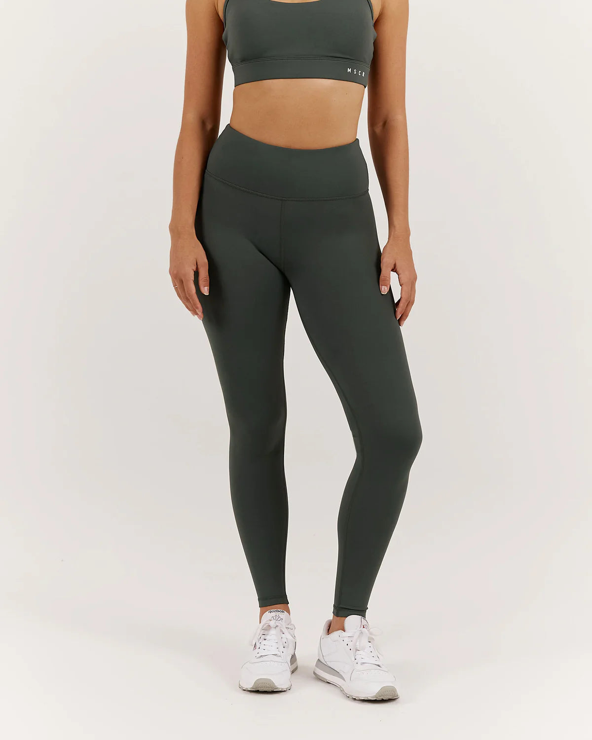 Muscle Republic | Inspire Full Length Leggings - Fern Fashionable Ribbed Knit Leggings