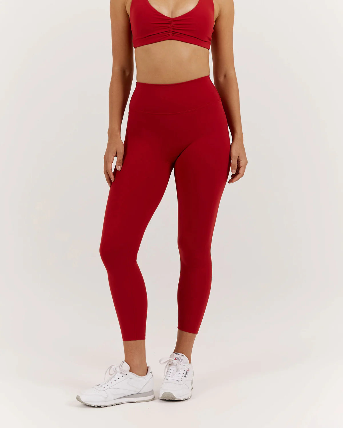 Muscle Republic | Luxe Leggings 24" - Cherry Comfortable Zip-Up Leggings