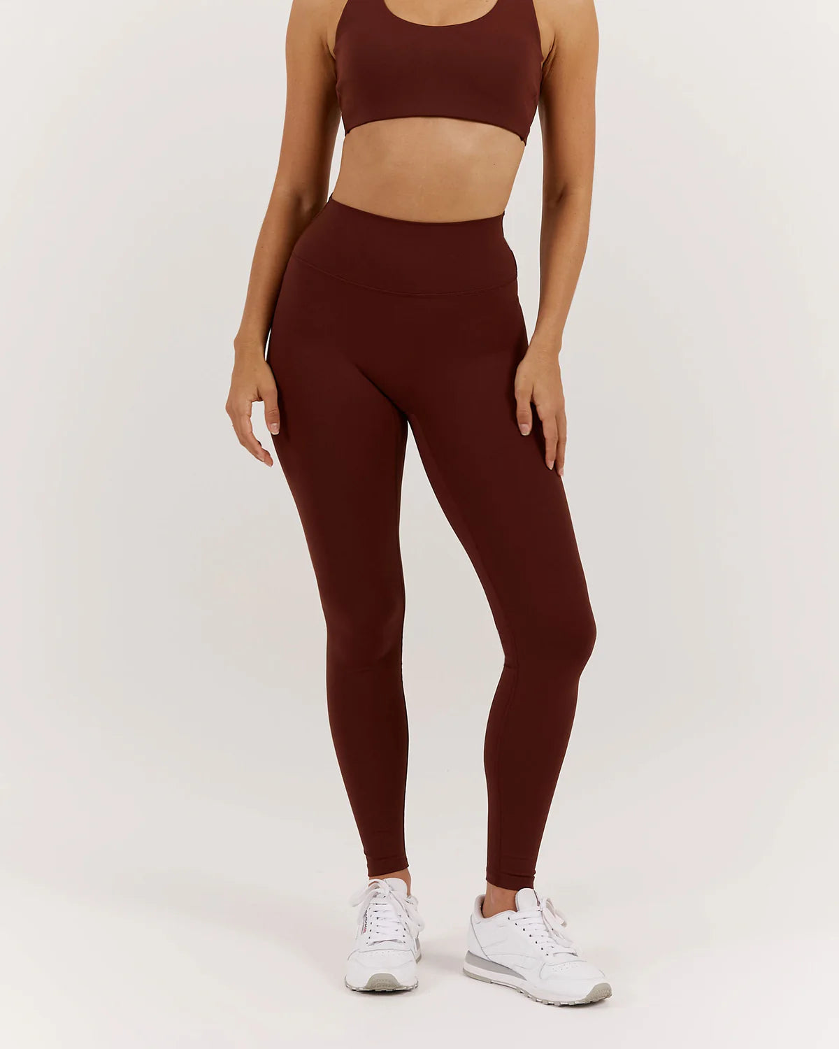 Muscle Republic | Luxe Leggings 28" - Chocolate Fashionable High-Rise Workout Leggings