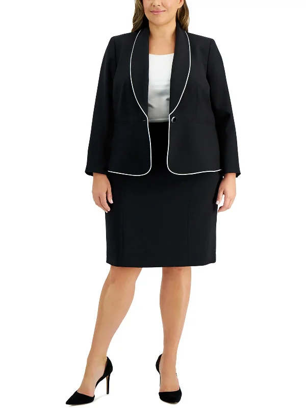 Plus Womens Crepe Business Skirt Suit wrap skirt elegant