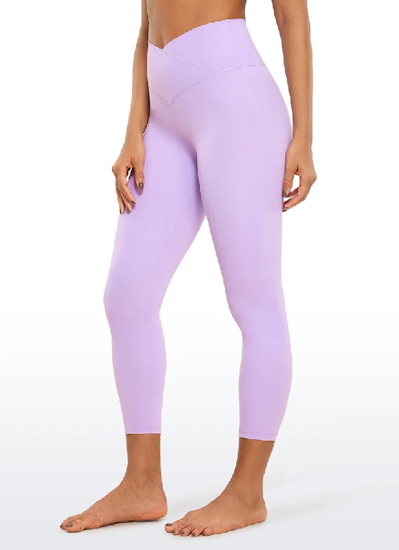 Butterluxe Capris Leggings 23"- V Cross Waist Cozy Full-Length Workout Leggings