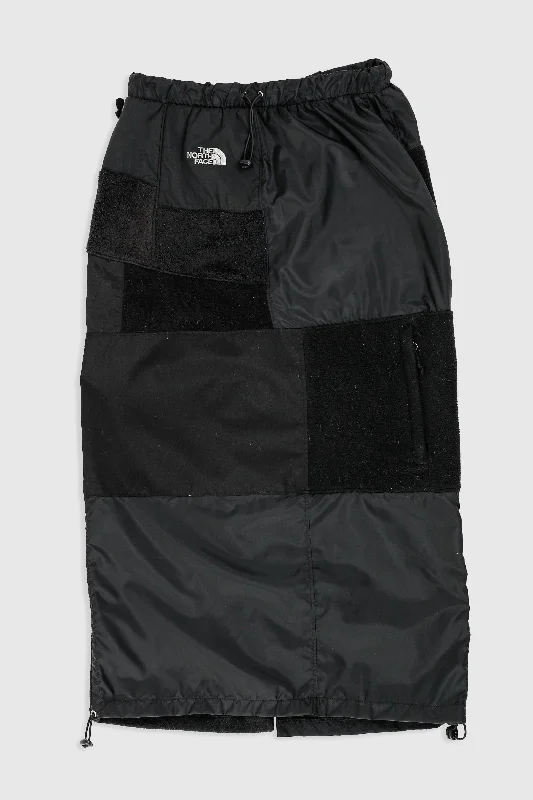 Rework North Face Fleece Long Skirt - M button skirt front