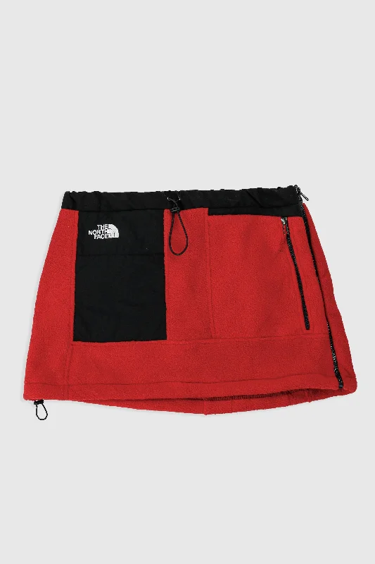 Rework North Face Fleece Mini Skirt - L wool skirt warm