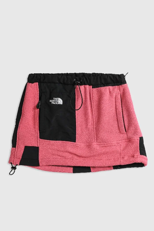 Rework North Face Fleece Mini Skirt - S silk skirt lustrous