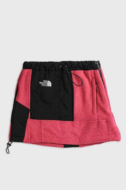 Rework North Face Fleece Mini Skirt - XS wool skirt warm