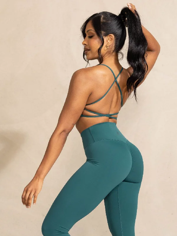 Ryderwer | NKD High Waisted Scrunch Leggings - Teal Stylish Patterned Active Leggings