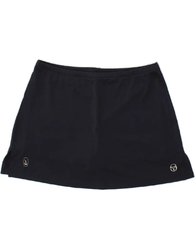 SERGIO TACCHINI Womens Tennis Skirt IT 46 Large  Navy Blue Polyester high waist skirt