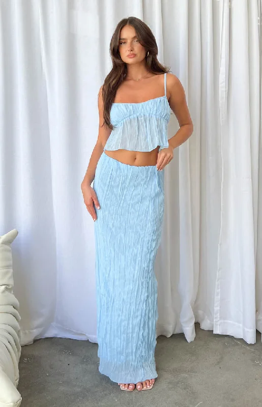 The Moment Blue Maxi Skirt silk skirt elegant