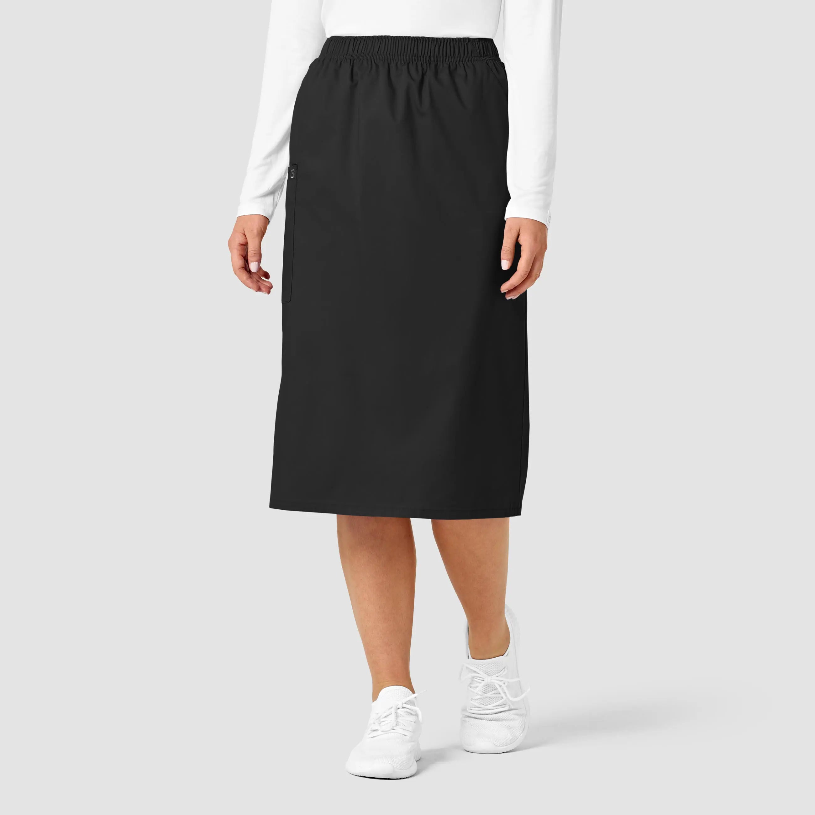 Wink Women's Pull On Cargo Skirt - Black floral skirt print