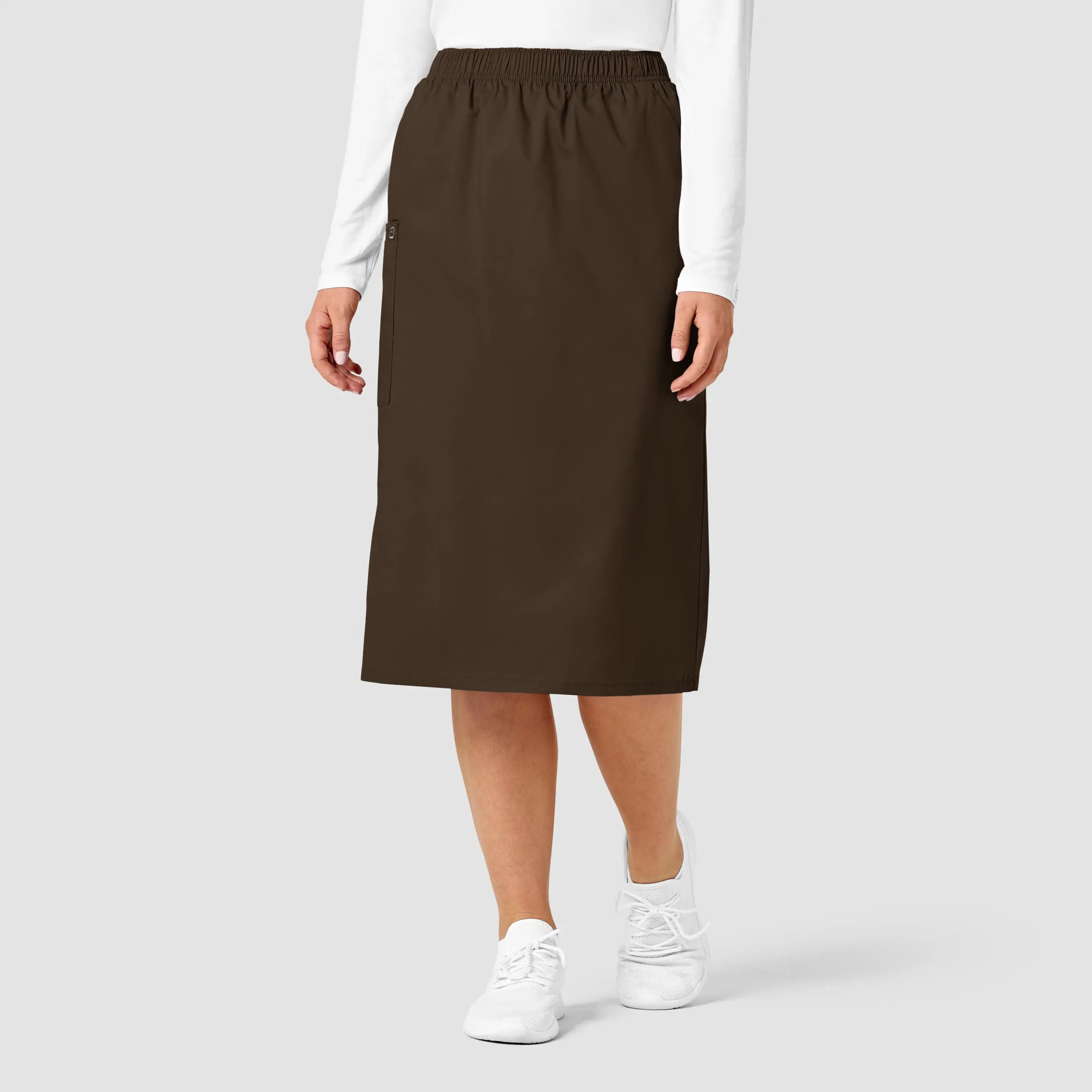 Wink Women's Pull On Cargo Skirt - Chocolate velvet skirt luxury