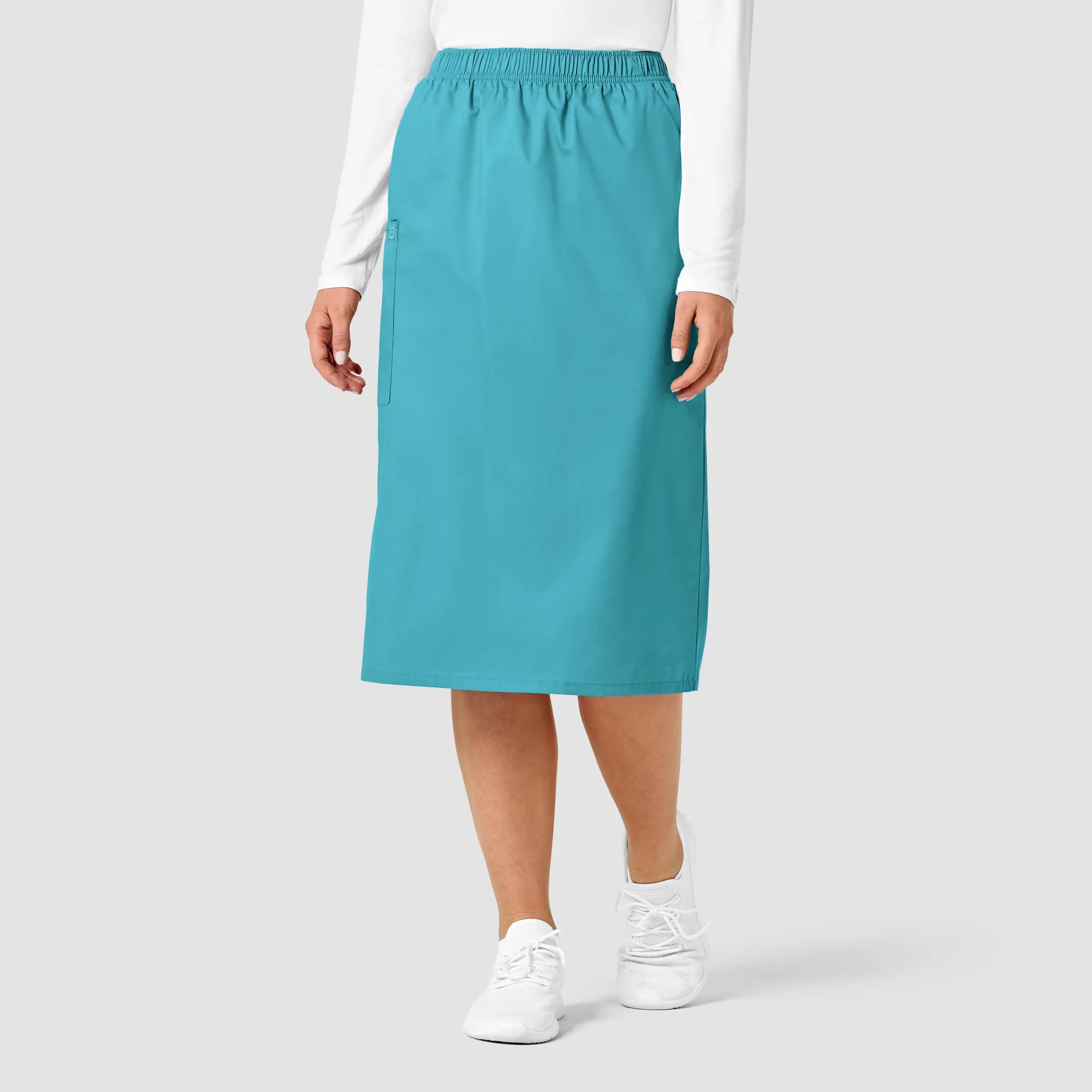 Wink Women's Pull On Cargo Skirt - Teal belted skirt waist