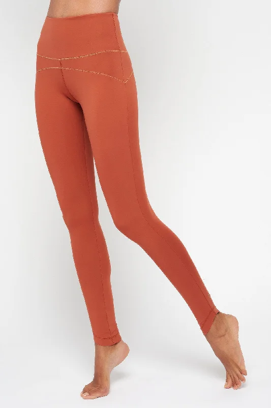 YUJ Legging Mulhadara Terra Cotta Comfortable Ribbed Sports Leggings