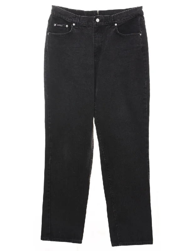 High Waist Black Lee Tapered Jeans - W33 L32 Stylish High-Waist Jeans