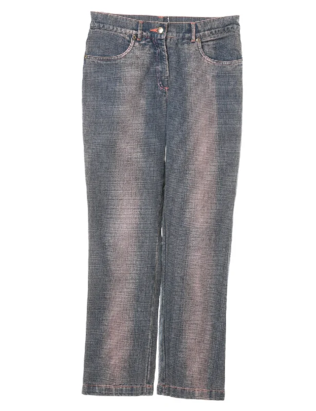 High Waist Tapered Jeans - W28 L30 Chic Dark-Wash Skinny Jeans