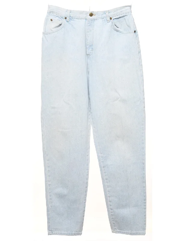 High Waist Tapered Jeans - W28 L30 Fashionable White Denim Jeans