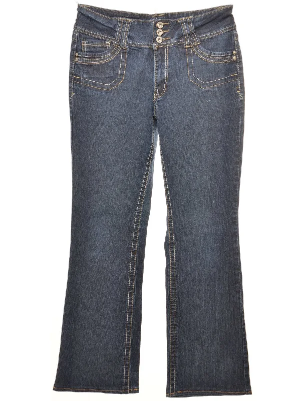 Indigo Bootcut Jeans - W30 L30 Stylish Plus Size Denim Jeans