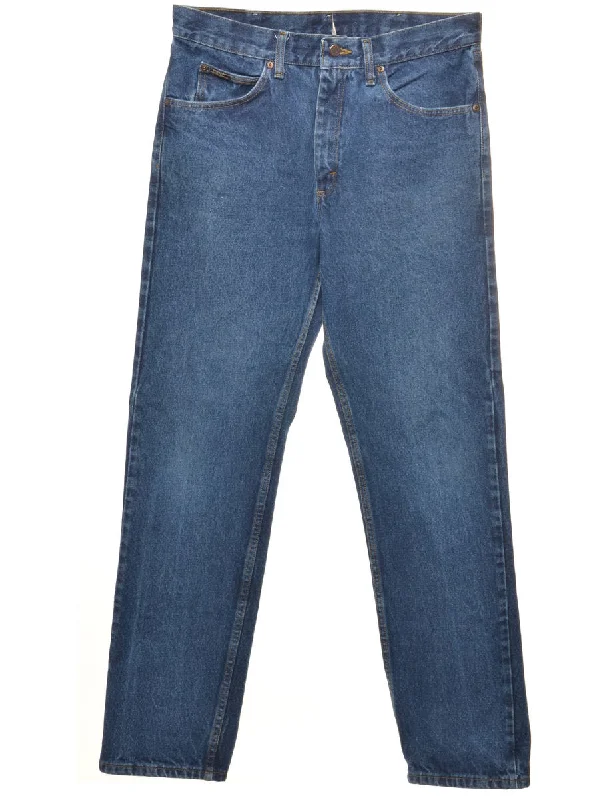 Indigo Straight-Leg Lee Jeans - W34 L33 Comfortable Zip-Up Skinny Jeans