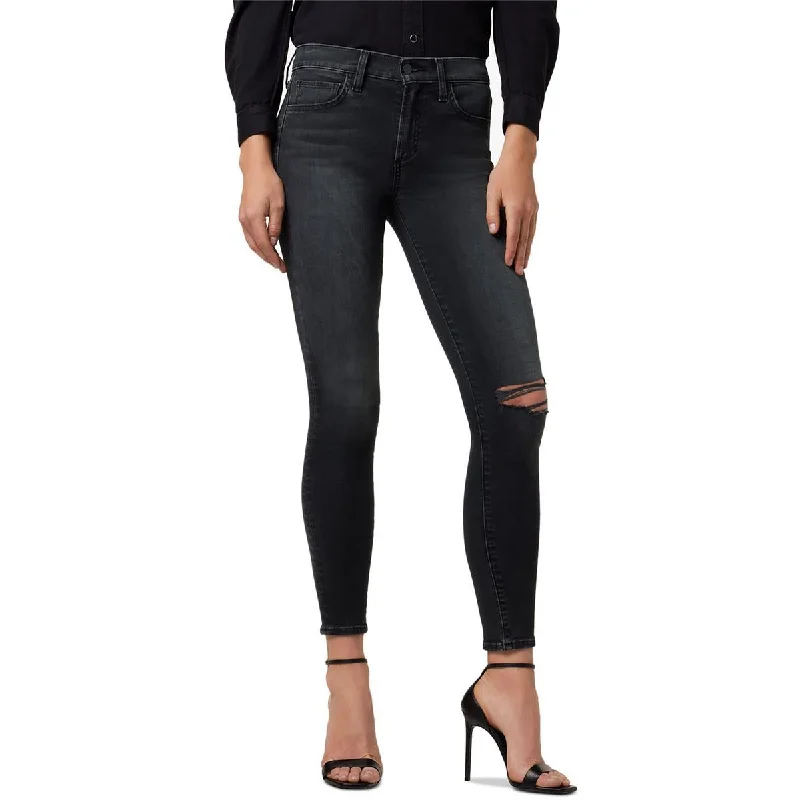 Joe's Womens The Icon Destroyed Mid Rise Skinny Jeans Stylish High-Waist Skinny Denim