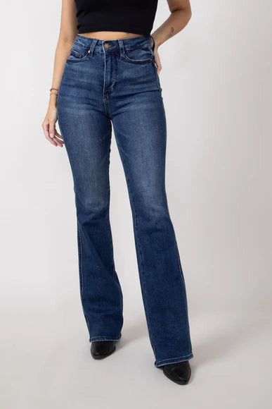 Judy Blue Embroidered Back Pocket Long Bootcut Jeans - 3 Lengths  - Curvy Size Comfortable Stretch Fit Jeans