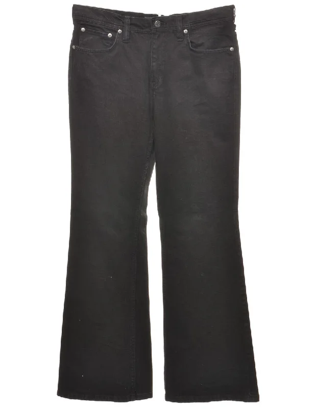 Ralph Lauren Flared Black Jeans - W34 L32 Comfortable Faded High-Rise Jeans