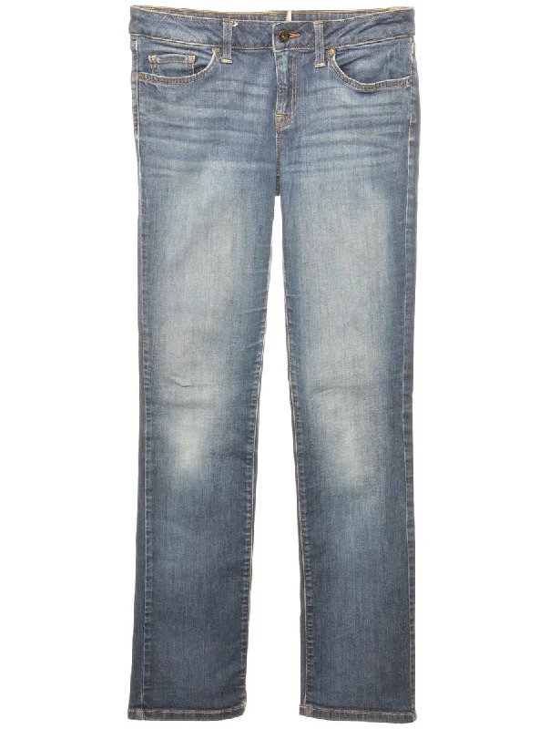 Tommy Hilfiger Straight Fit Jeans - W30 L31 Fashionable Raw Hemmed Jeans