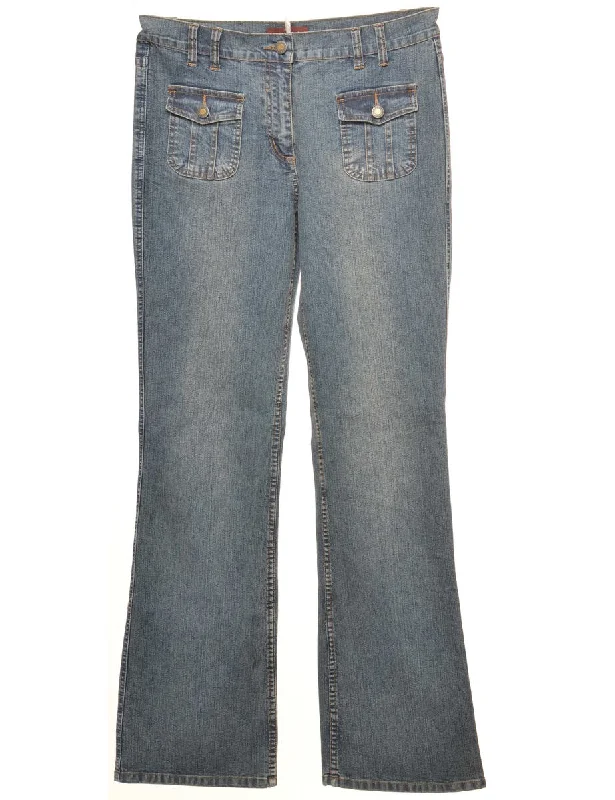 Y2K Flared Jeans - W30 L33 Comfortable Full-Length Denim Jeans