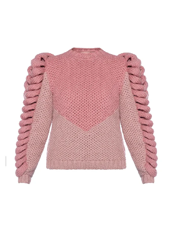 TURTLENECK PINK SWEATER Velvet Chenille Corduroy