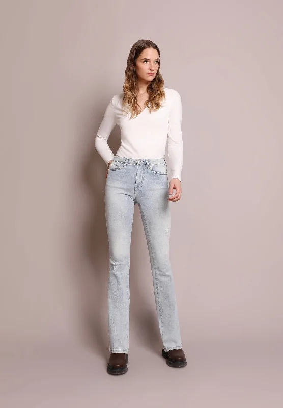 BOOTCUT JEANS Stylish Stone-Wash Denim Jeans