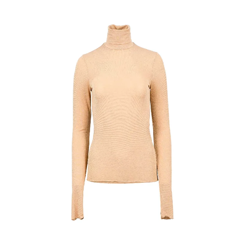 Simona Corsellini Women's Gold Sweater Iron Safe Non-Iron Wrinkle Free