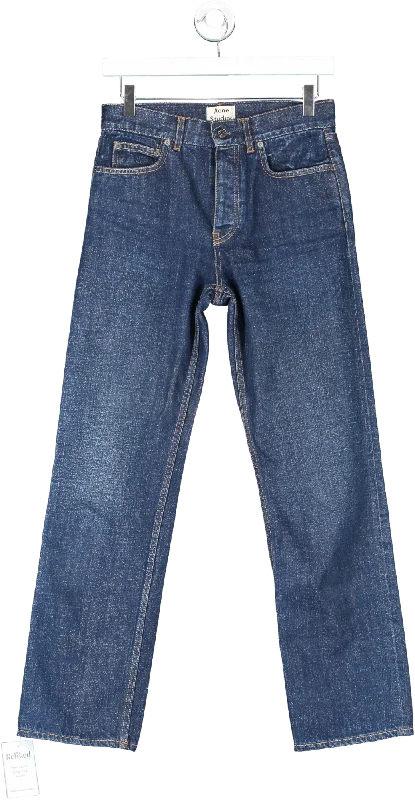 Acne Studios Blue Regular Fit Straight Leg Jeans UK 6 Comfortable Zip-Fly Denim Jeans