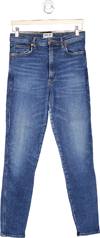 AGOLDE Blue Skinny Jeans W28 Trendy Bootcut High-Waisted Jeans