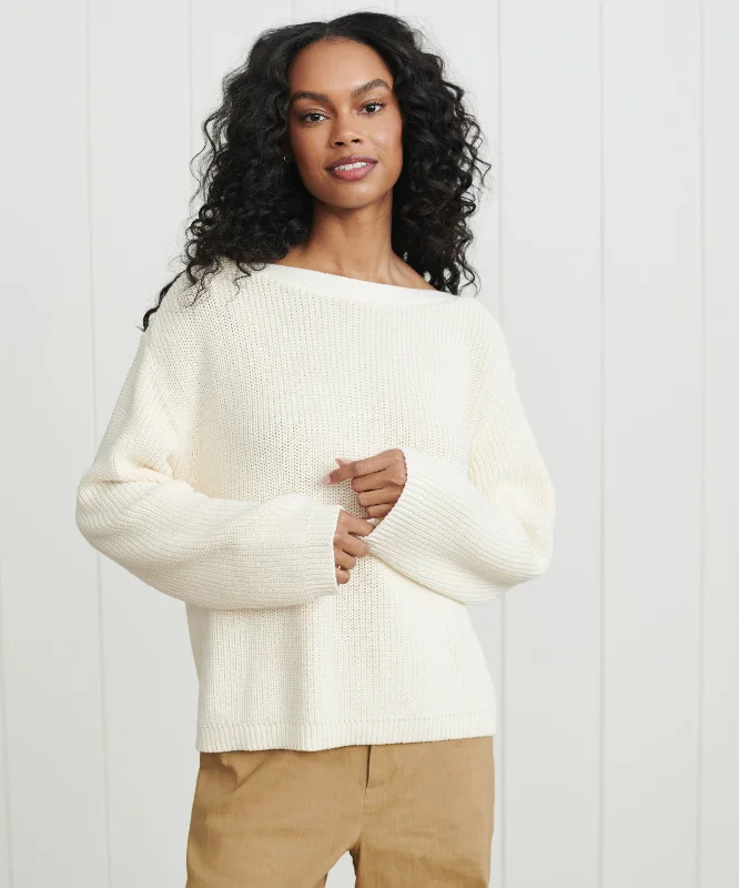 Cotton Boatneck Sweater Slim Fit Regular Fit Oversized