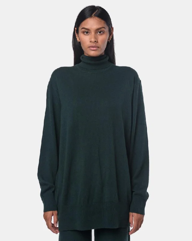 Elodie Sweater in Cool Pine Spandex Rayon Corduroy