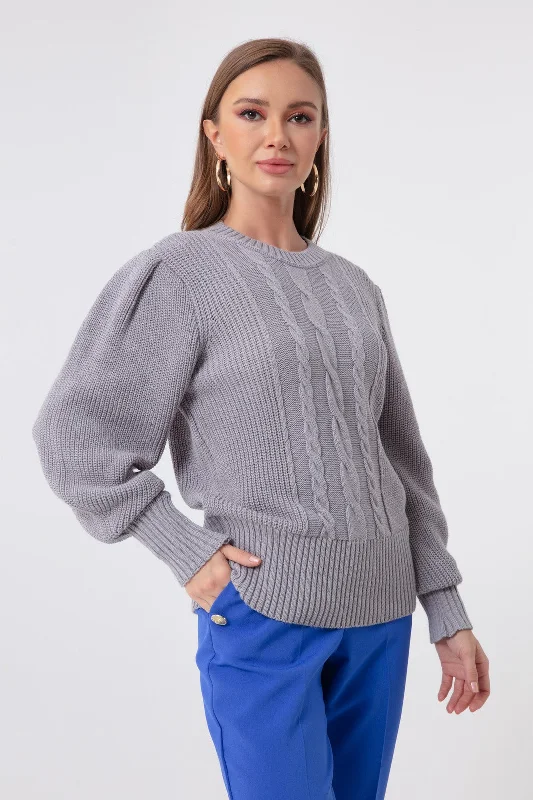 Female Bicycle Neckline Shirred Knitwear Sweater Spandex Rayon Corduroy