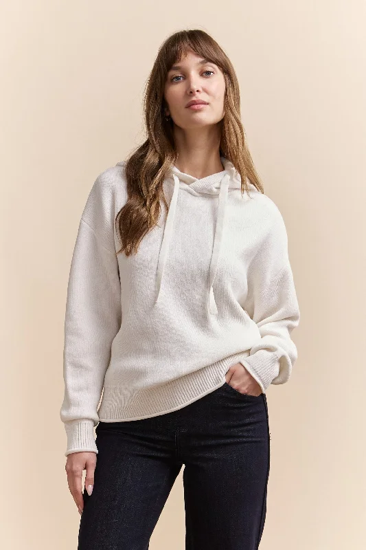 Hooded chenille sweater Cashmere Blend Cotton Blend Poly Blend