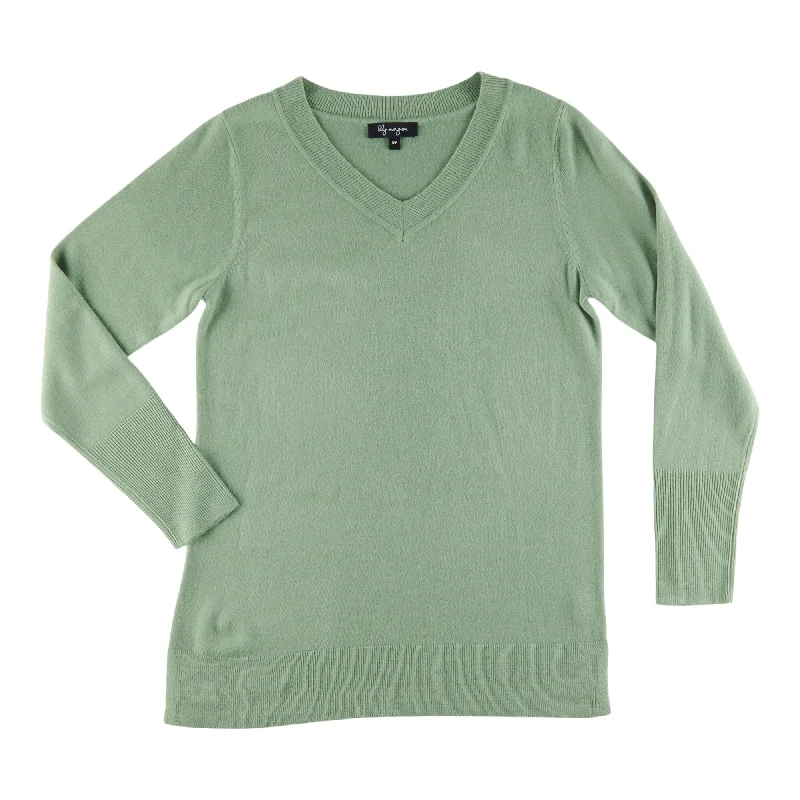 lily morgan Women's Seasonal Cashmere Like Colour V-Neck Sweater Machine Wash Dry Clean Hand Wash