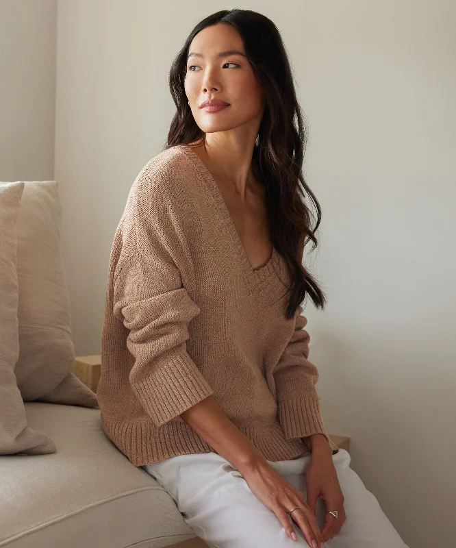 Linen Dylan Sweater Turtle Neck Boat Neck Asymmetrical Neck