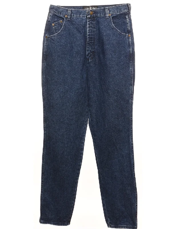 Medium Wash Classic Tapered Jeans - W30 L33 Stylish Acid-Wash Jeans