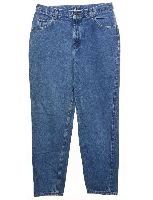 Medium Wash Classic Tapered Lee Jeans - W32 L31 Elegant Tapered Leg Denim