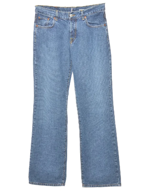 Mid Rise Bootcut Jeans - W28 L31 Stylish Stone-Wash Denim Jeans